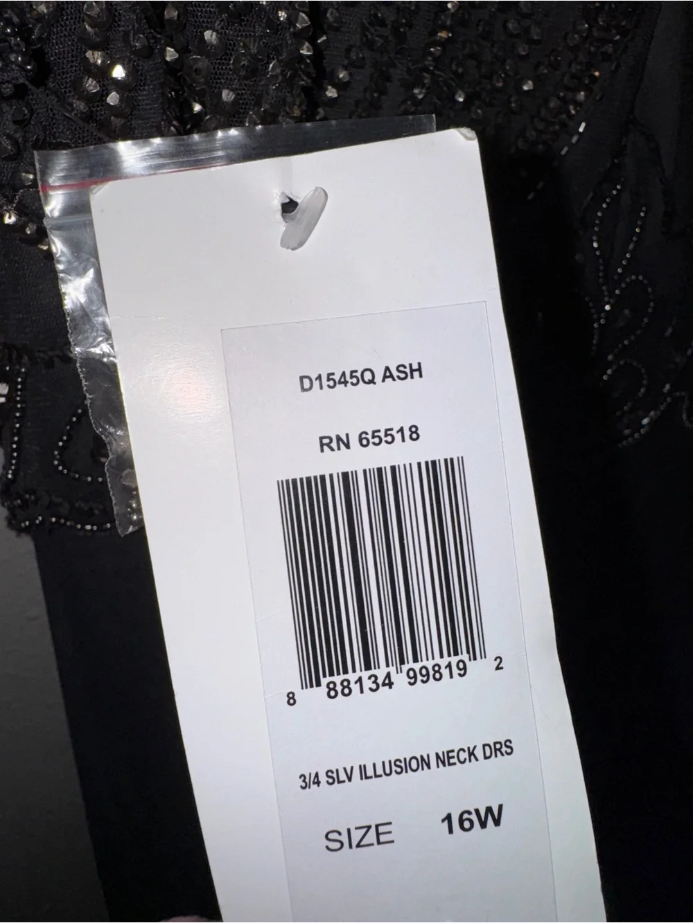 Pissaro Nights Nordstrom Embellished Midi Evening Dress in Charcoal Gray 16W - Picture 7 of 9